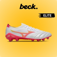 Giày Bóng Đá Mizuno  Neo 4 Elite Trắng Hồng Vàng Lưỡi Gà Liền FG