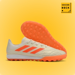 Giày Bóng Đá Adidas Copa Pure.1 Trắng Ngà Vạch Cam HQ TF