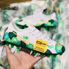 Giày Bóng Đá Nike Mercurial 13 Academy Xám Xanh Lục Vạch Vàng AG