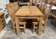 Bộ bàn ăn 5 nan - 6 ghế gỗ sồi mỹ Bộ bàn ăn 5 nan - 6 ghế gỗ sồi mỹ