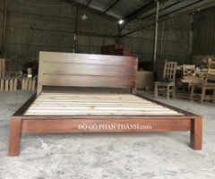 Gường ChunKy Gỗ Sồi 1m6/1m8  Walnut