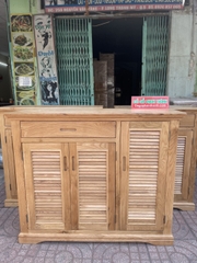 Tủ giày gỗ sồi 3 cánh la sách 1m2 Tủ giày gỗ sồi 3 cánh la sách 1m2