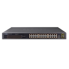 Switch PLANET GS-4210-24P2S: IPv4, 24 Port Gigabit POE + 2 Port 100/1000X SFP