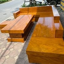 Bộ Sofa góc gỗ cẩm vàng
