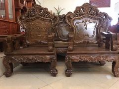 Bộ bàn ghế kiểu louis pháp gỗ mun đuôi công Bộ bàn ghế kiểu louis pháp gỗ mun đuôi công