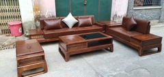 Bộ Bàn Ghế Sofa 2 Văng Chân Hươu Gỗ Sồi Nga