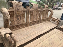 Bộ bàn ghế giả cổ tần thủy hoàng gỗ mun da báo Bộ bàn ghế giả cổ tần thủy hoàng gỗ mun da báo