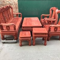 Bộ bàn ghế minh quốc triện gỗ hương đỏ nam phi