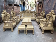 Bộ bàn ghế đồng kỵ kiểu nghê đỉnh tay khuỳnh gỗ cẩm vàng Bộ bàn ghế đồng kỵ kiểu nghê đỉnh tay khuỳnh gỗ cẩm vàng
