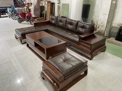 Bộ Sofa Chân Đùi Gà Góc L Gỗ Sồi Nga