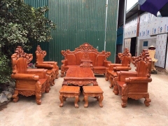 Bộ bàn ghế hoàng gia nguyên khối gỗ hương đá