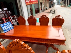 Bộ Bàn Ghế Ăn Tựa Lưng Trơn Kiểu Hoa Lá Tây Gỗ Gõ Đỏ Bộ Bàn Ghế Ăn Tựa Lưng Trơn Kiểu Hoa Lá Tây Gỗ Gõ Đỏ
