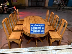 Bộ bàn ghế phòng ăn gỗ gõ đỏ mẫu đơn giản