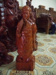 Tượng Khổng Minh cao 70 gỗ xà cừ