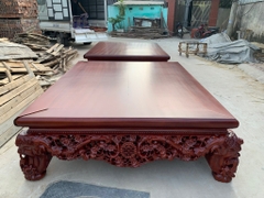 Sập chân quỳ dạ cá đục thập điểu quần mai gỗ gụ Sập chân quỳ dạ cá đục thập điểu quần mai gỗ gụ