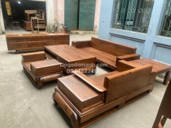 Bộ Sofa Đùi Gà + kệ tivi Gỗ Óc Chó