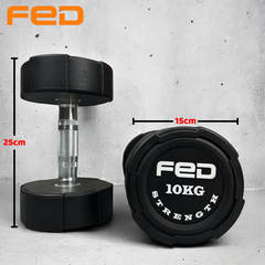 Tạ tay đơn FED – Gang bọc cao su – cân nặng từ 2.5kg đến 25kg ( giá 1 chiếc )