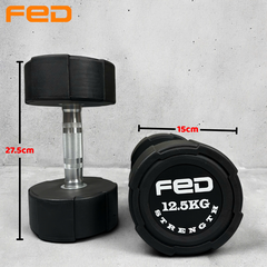 Tạ tay đơn FED – Gang bọc cao su – cân nặng từ 2.5kg đến 25kg ( giá 1 chiếc )