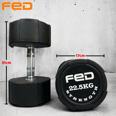 Tạ tay đơn FED – Gang bọc cao su – cân nặng từ 2.5kg đến 25kg ( giá 1 chiếc )