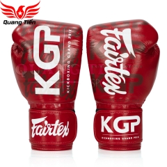 Găng tay boxing BGV Fairtex X KGP Red Velcro đỏ
