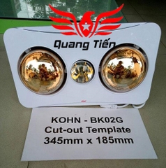 Đèn sưởi nhà tắm 2 bóng Braun Kohn BK02GR 550W (có điều khiển) - Chính Hãng