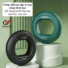 Vòng silicon tập cơ tay công thái học, cầm nắm luyện tập sức mạnh ngón tay phục hồi chức năng