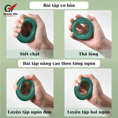 Vòng silicon tập cơ tay công thái học, cầm nắm luyện tập sức mạnh ngón tay phục hồi chức năng