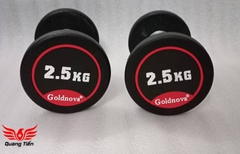 Tạ tay thép bọc cao su tay inox cao cấp Goldnova 2,5kg nhập khẩu (giá 1 chiếc)