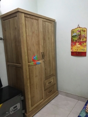TỦ ÁO 2 CÁNH 1M2 GỖ TẦN BÌ (SỒI NGA) -TU01