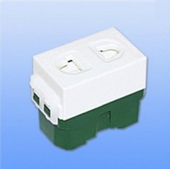 Ổ cắm điện 2 lổ Panasonic WEV1081SW 16A ( ổ cắm điện 2 chấu Panasonic 16A có màn che )