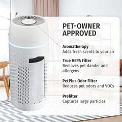 Máy lọc không khí khử mùi và lông vật nuôi 5-in-1 Homedics AP-PET35A-WT