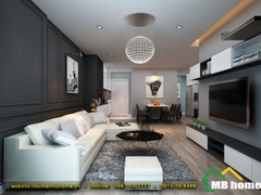 Thiết kế nội thất phòng khách và bếp chung cư hiện đại phòng khách