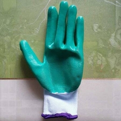 Găng tay len 388 phủ sơn xanh lá 40g