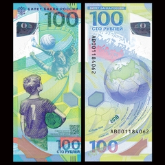 100 rubles Russia kỉ niệm World Cup 2018 polymer 100 rubles Russia kỉ niệm World Cup 2018 polymer