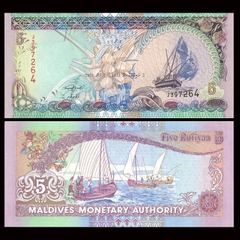 5 rufiyaa tiền Maldives thuận buồm xuôi gió