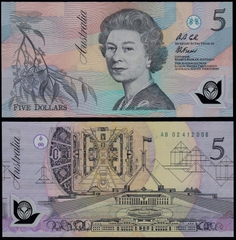 5 dollars Australia 1992 polymer