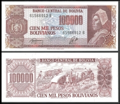 100000 pesos Bolivia 1984