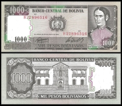 1000 pesos Bolivia 1962