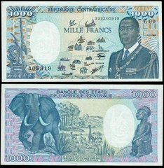 1000 francs Central African Repblic 1990 1000 francs Central African Repblic 1990