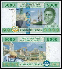 5000 francs Central African States 2002 5000 francs Central African States 2002