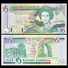 5 dollars Eastern Caribbean 1994