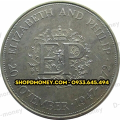 Xu kỷ niệm 25 năm đám cưới nữ hoàng Elizabeth II và vương tế Philip 1947 - 1972 Xu kỷ niệm 25 năm đám cưới nữ hoàng Elizabeth II và vương tế Philip 1947 - 1972