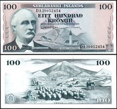 100 kronur Iceland 1961