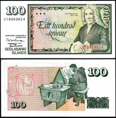 100 kronur Iceland 1981