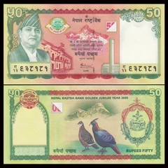 50 rupees Nepal 2005 kỷ niệm