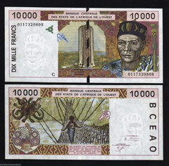 10000 francs West African States 2002