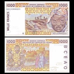 1000 francs West African States 2002