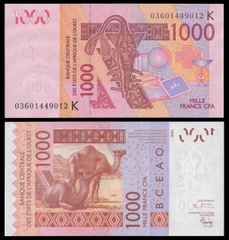 1000 francs West African States 2012