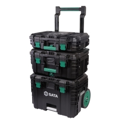 Hộp dụng cụ bánh xe và tay đẩy SATA 585*484*718mm 95327 - Dampproof Trolley Stackable Box