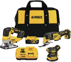 COMBO KIT 3 Máy Pin Ngành Mộc: Cưa Lọng-Cắt Rung-Chà Nhám DCK300P1 DEWALT